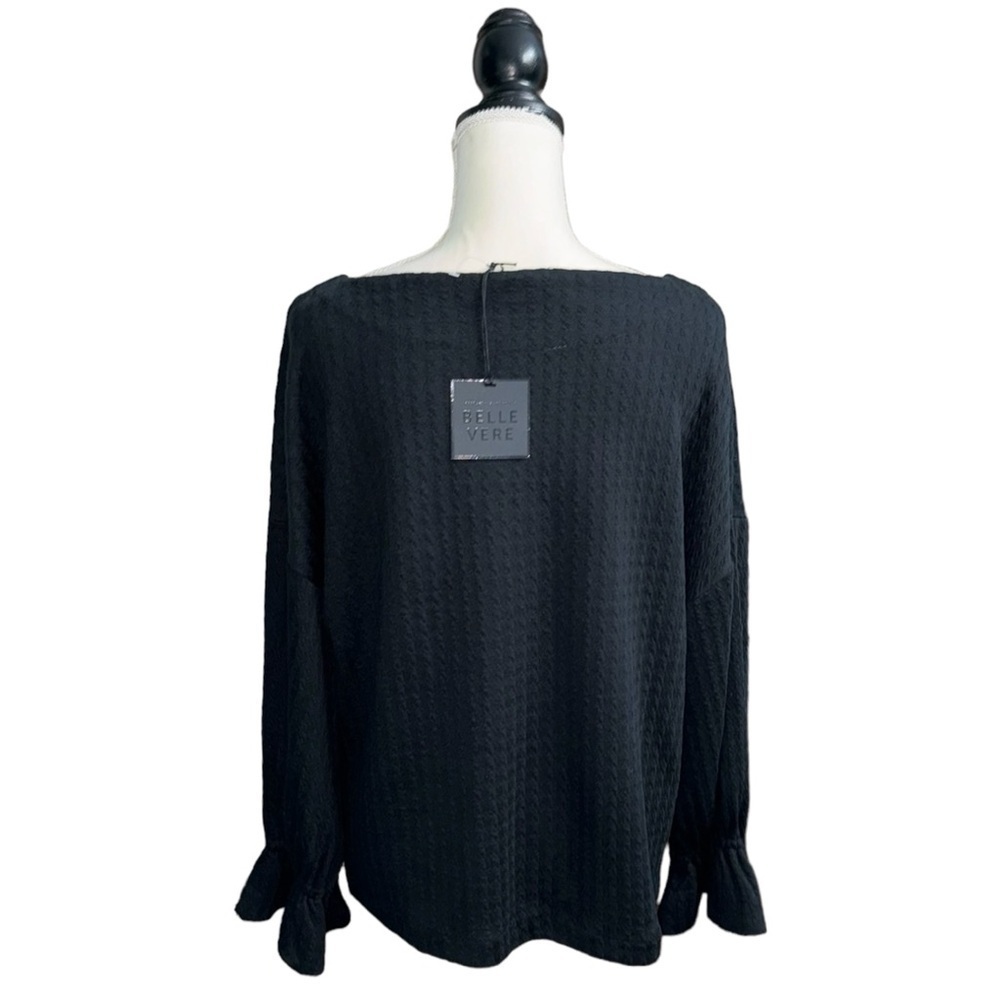 Belle Vere (NWT) black Long Sleeve Knit Top Size Medium - Picture 6 of 10